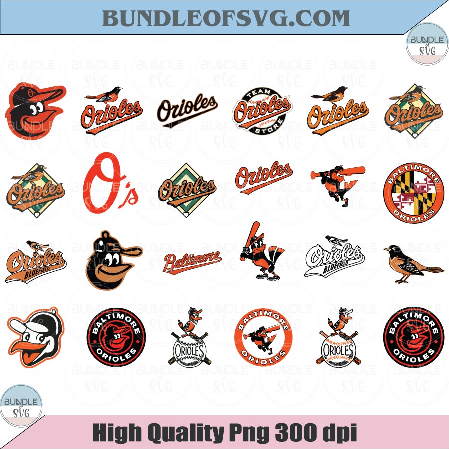 Baltimore Orioles Logo SVG Bundle Baseball Baltimore Orioles Svg