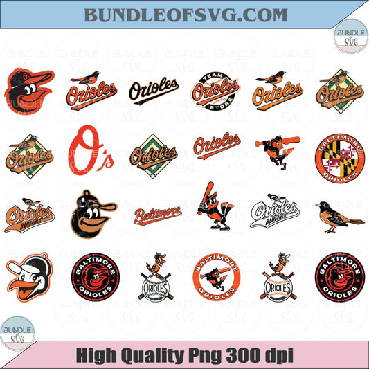 Baltimore Orioles Logo SVG Bundle Baseball Baltimore Orioles Svg