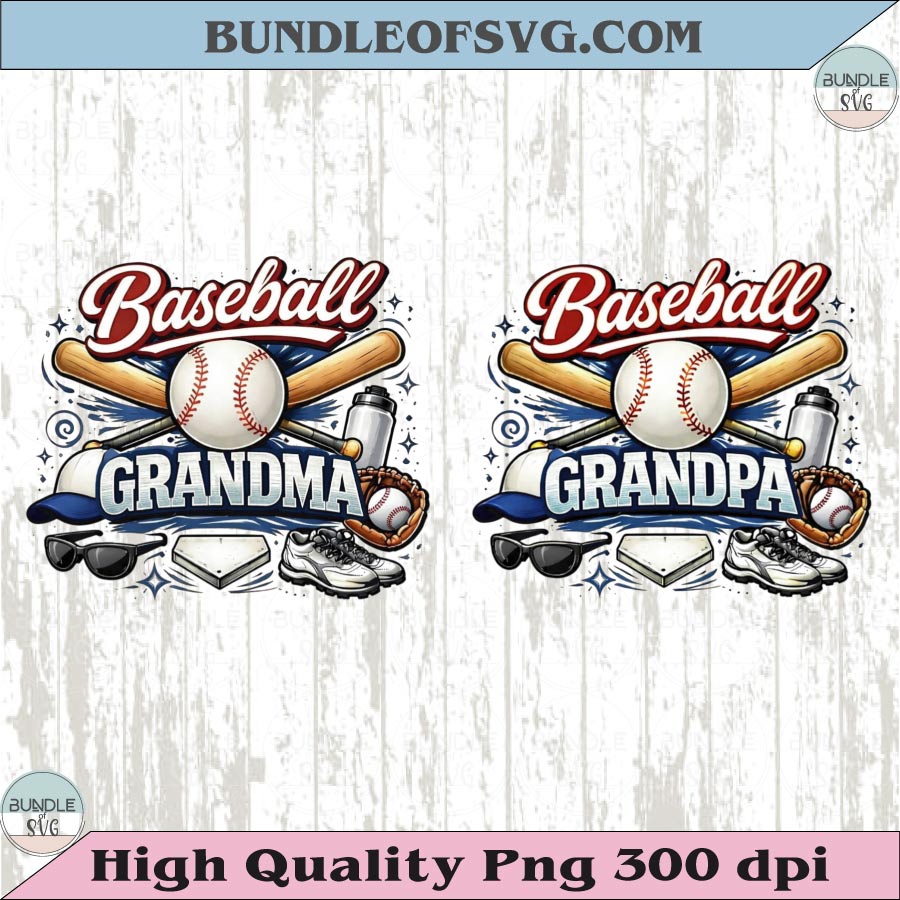 Baseball Grandpa PNG Baseball Grandma PNG Vintage Matching Shirt