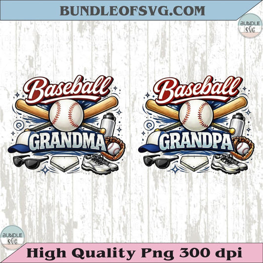Baseball Grandpa PNG Baseball Grandma PNG Vintage Matching Shirt