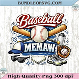 Baseball Memaw PNG Design Vintage Baseball Grandma T-Shirt Png