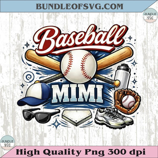 Baseball Mimi PNG Design Vintage Baseball Grandma T-Shirt Png