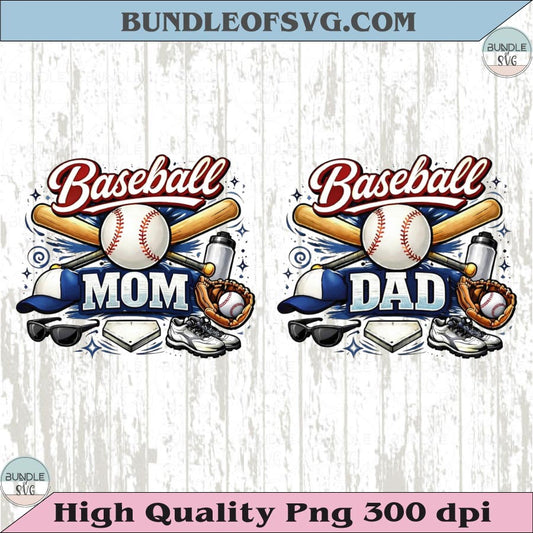 Baseball Mom PNG Baseball Dad Png Design Vintage Matching T-Shirt