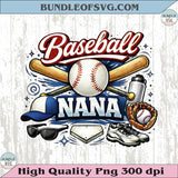 Baseball Nana PNG Design Vintage Baseball Grandma T-Shirt Png