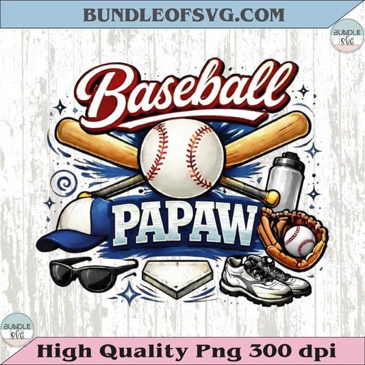 Baseball Papaw PNG Design Vintage Baseball Grandpa T-Shirt Graphic