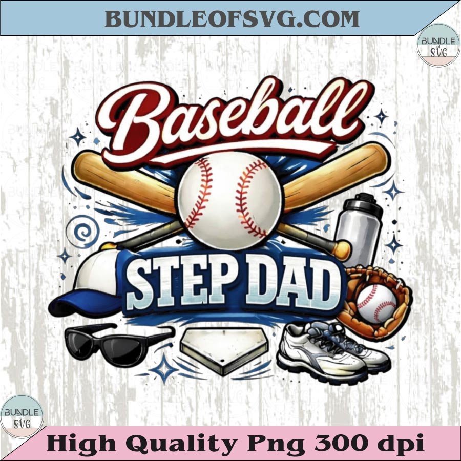 Baseball Step Dad PNG Design Vintage Baseball Family T-Shirt Graphic