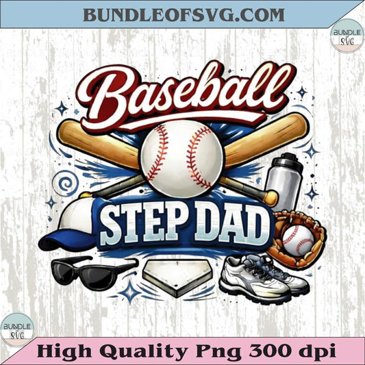 Baseball Step Dad PNG Design Vintage Baseball Family T-Shirt Graphic