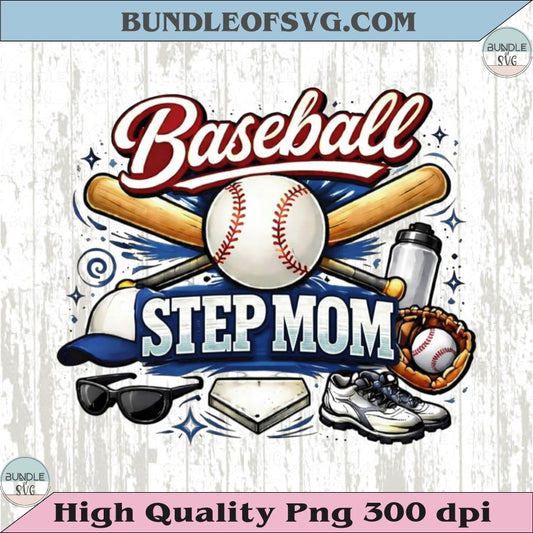 Baseball Step Mom PNG Design Vintage Baseball Mom T-Shirt Graphic