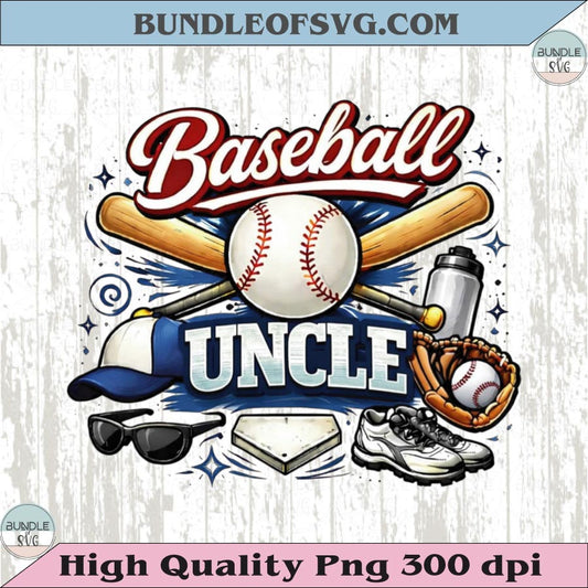 Baseball Uncle PNG Design Vintage Baseball Family T-Shirt Graphic