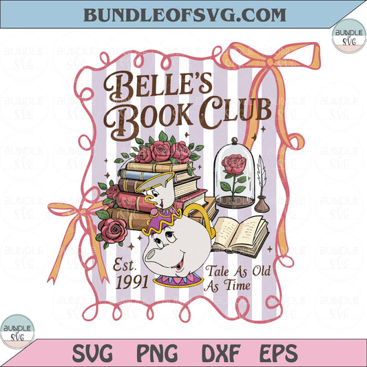 Belles Book Club PNG Tale As Old As Time Disney Princess Bookish Png