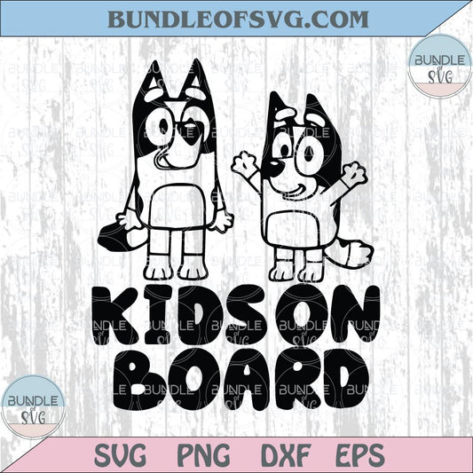 Blue Dog Svg Kids on Board Svg Muffin Png Dog Family Cartoon Cricut