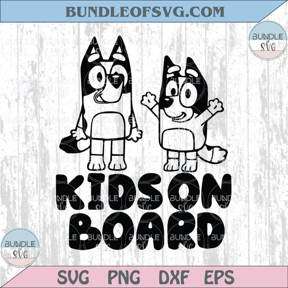 Blue Dog Svg Kids on Board Svg Muffin Png Dog Family Cartoon Cricut