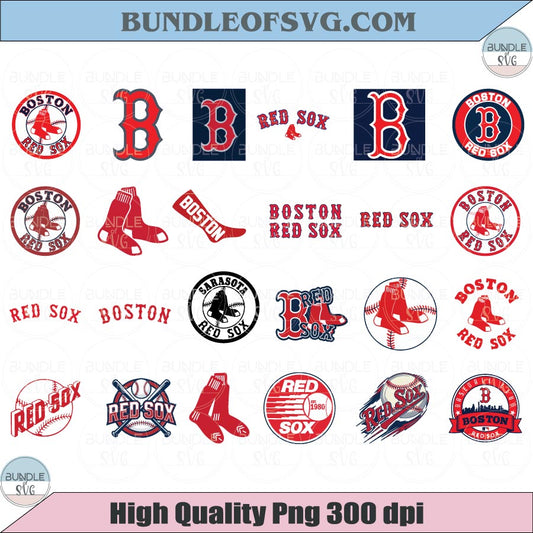 Boston Red Sox Logo SVG Bundle Baseball Boston Red Sox Svg