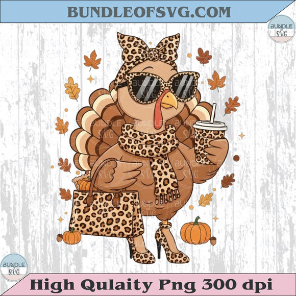 Boujee Turkey Png Leopard Fancy Turkey Png Thanksgiving Png