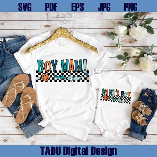 Boy Mama Png Mama’s Boy Png Matching Cool Mom and Son Svg