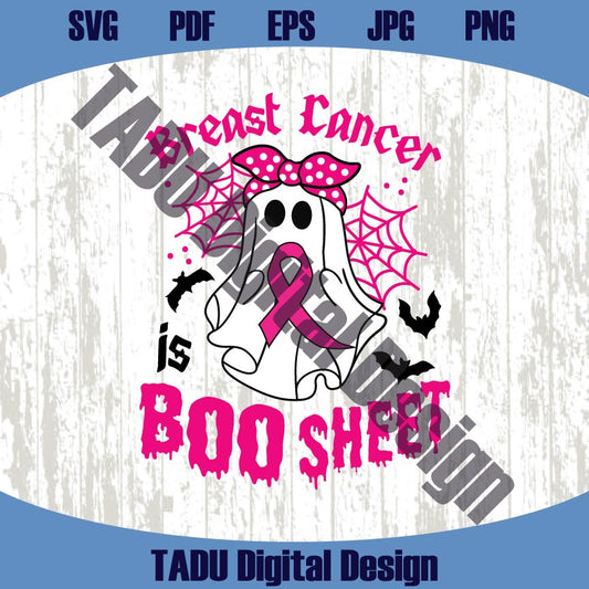 Breast Cancer Is Boo Sheet Svg Cancer Awareness Halloween Png Svg