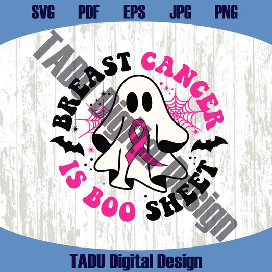 Breast Cancer Is Boo Sheet Svg Halloween Breast Cancer Awareness