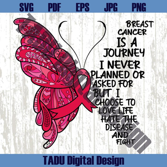 Breast Cancer Journey Svg Butterfly Breast Cancer Awareness Png