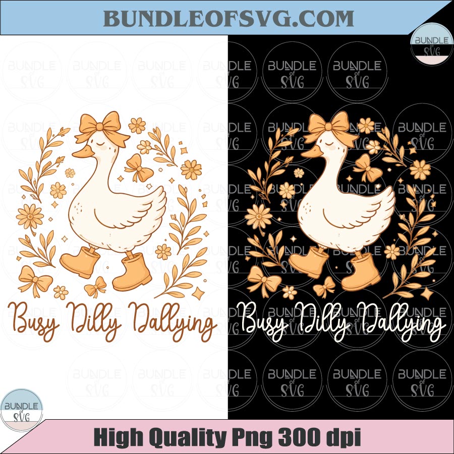 Busy Dilly Dallying Png Floral Silly Goose Png Dilly Dallying Goose
