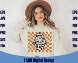 Daisy Ghost Svg Halloween Svg Floral Checker Checkered Ghost Png