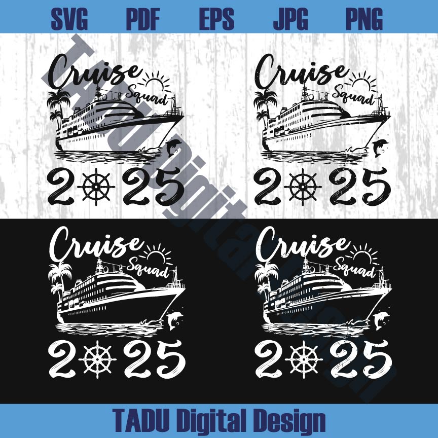 Custom Name Family Cruise Squad 2025 Svg Ship Family Vacation Png