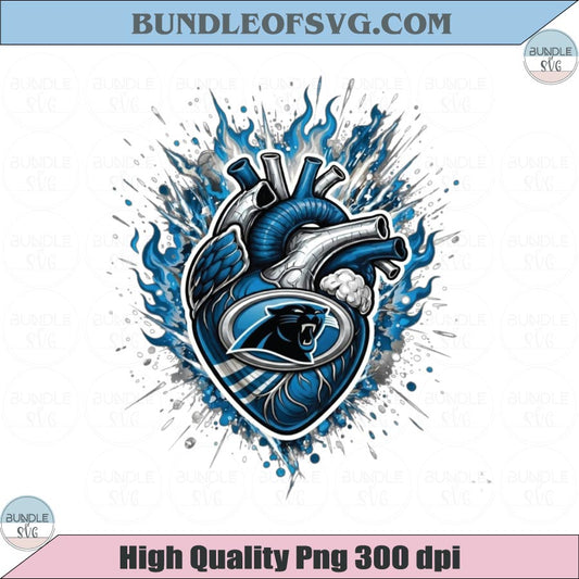 Carolina Panthers Heart PNG Football Panthers Anatomical Heart Png