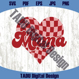 Checkered Heart Mama Png Vintage Retro Checkered Mama Svg Png