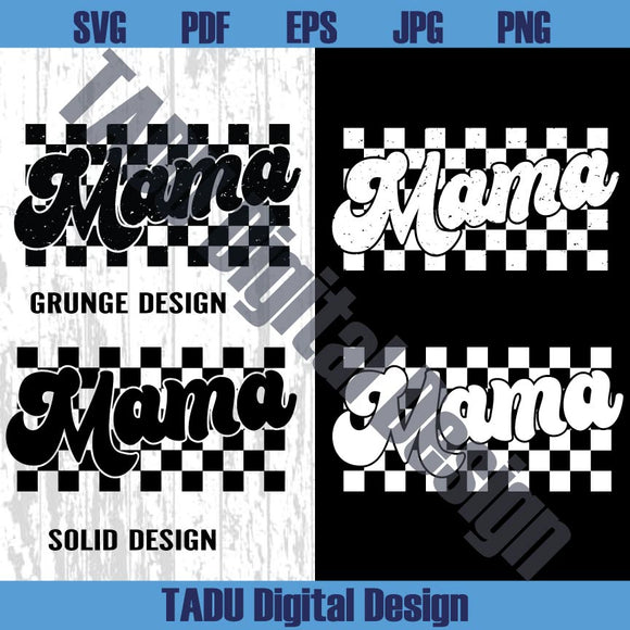 Checkered Mama Png Mom Life Svg Mother's Day Svg Grunge Mama
