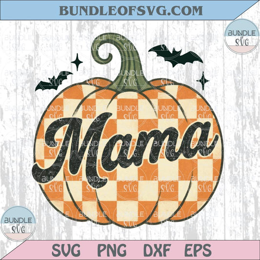 Checkered Pumpkin Mama Png Retro Vinatge Halloween Mom Png