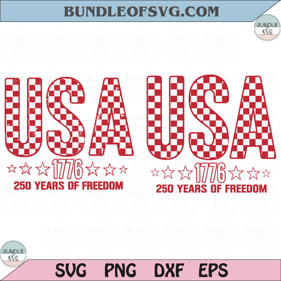 Checkered USA Png America 250 Svg 1776 250 Years of Freedom Png