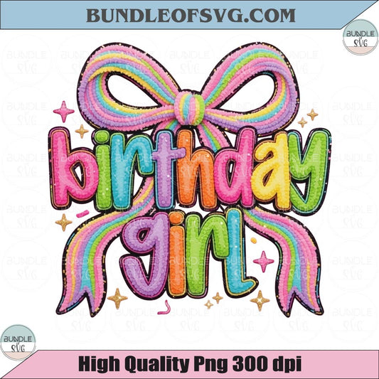 Chenille Faux Yarn Coquette Bow Birthday Girl Png Pastel Faux