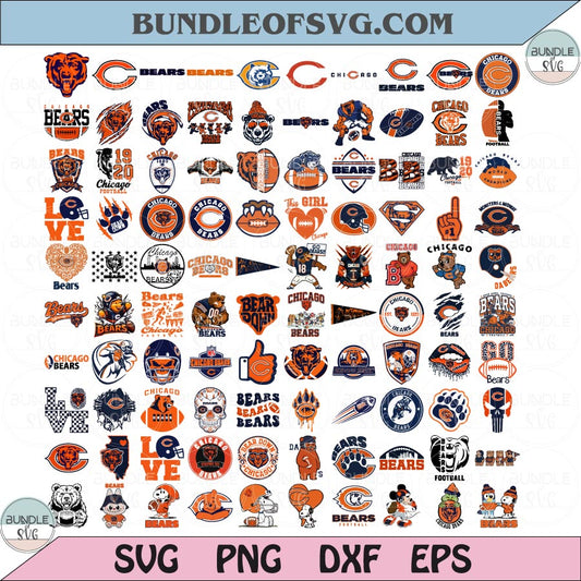 Chicago Bears SVG Bundle Football Chicago Bears Logo Svg Layered
