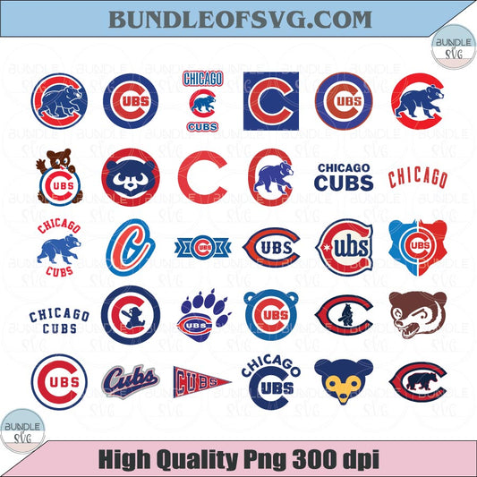 Chicago Cubs Logo SVG Bundle Baseball Chicago Cubs Svg Layered
