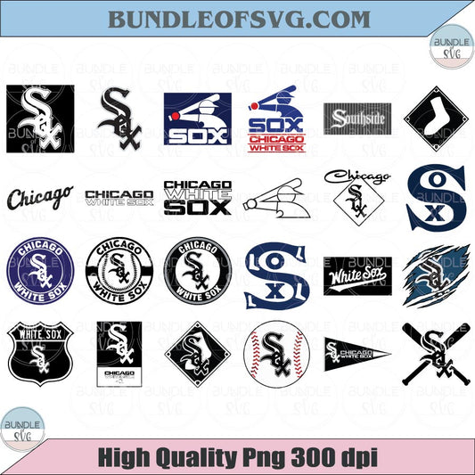 Chicago White Sox Logo SVG Bundle Baseball Chicago White Sox Svg