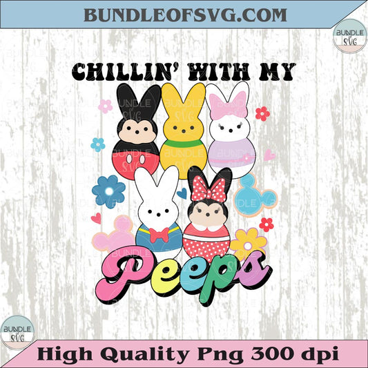 Chillin With My Peeps Png Disney Mickey Bunny Minnie Easter Png