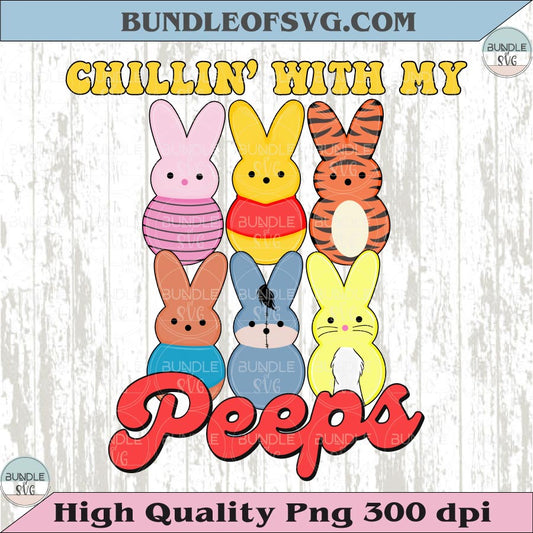 Chillin with My Peeps Winnie-the-Pooh Easter Kids Easter Bunny Png