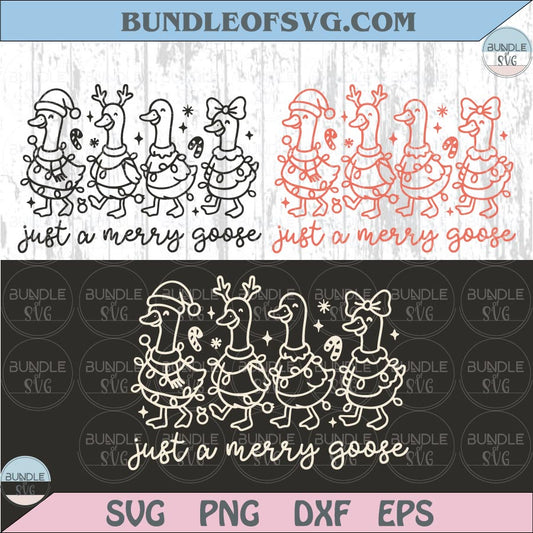 Christmas Goose Svg Just a Merry Goose Svg Funny Jolly Goose Png