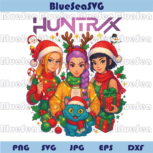 Christmas Huntrix Png Kpop Demon Hunter Clipart Huntrix Christmas