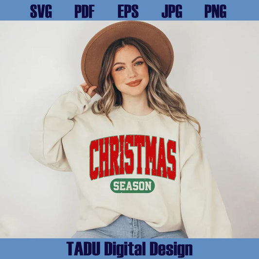 Christmas Season Svg Varsity College Retro Christmas Season Png