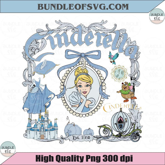 Cinderella SVG Vintage Cinderella Princess Png Retro Cinderella Png