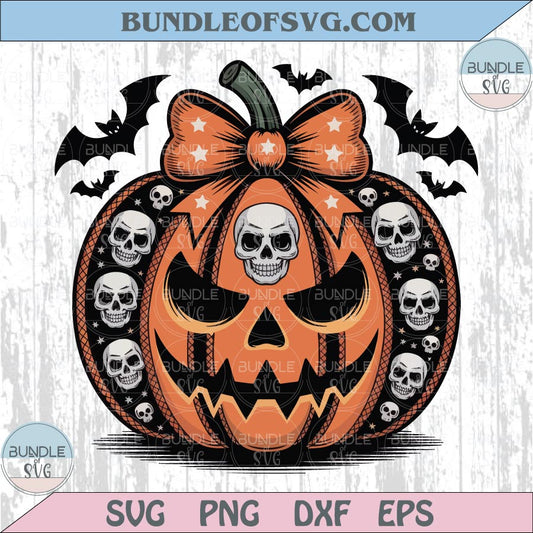 Coquette Bow Pumpkin Png Trendy Halloween Skull Pumpkin Svg Png