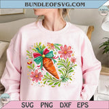 Coquette Carrot Png Boho Floral Carrot Spring Flowers Easter Png