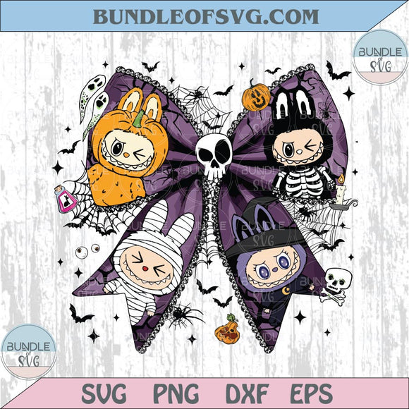 Coquette Spooky Labubu Png Halloween Labubu Coquette Bow Png