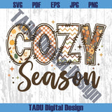 Cozy Season Png Retro Fall Doodle Svg Floral Checker Autumn Png