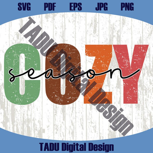 Cozy Season Png Retro Fall Svg Cozy Girl Svg Autumn Quote Png