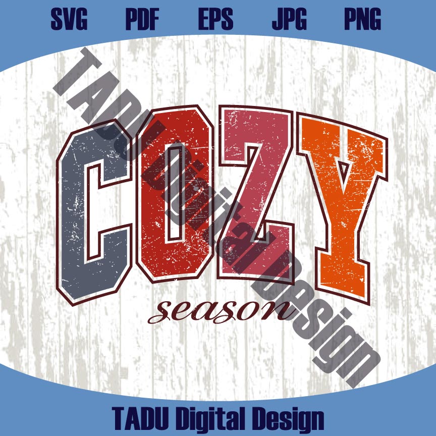 Cozy Season Png Varsity Cozy Girl Svg Retro Fall Svg Autumn Png