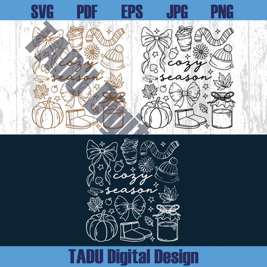 Cozy Season Svg Fall Vibes Png Autumn Season Svg Fall Pumpkin Png