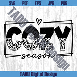 Cozy Season Svg Leopard Retro Fall Svg Autumn Quote Png Cozy Girl