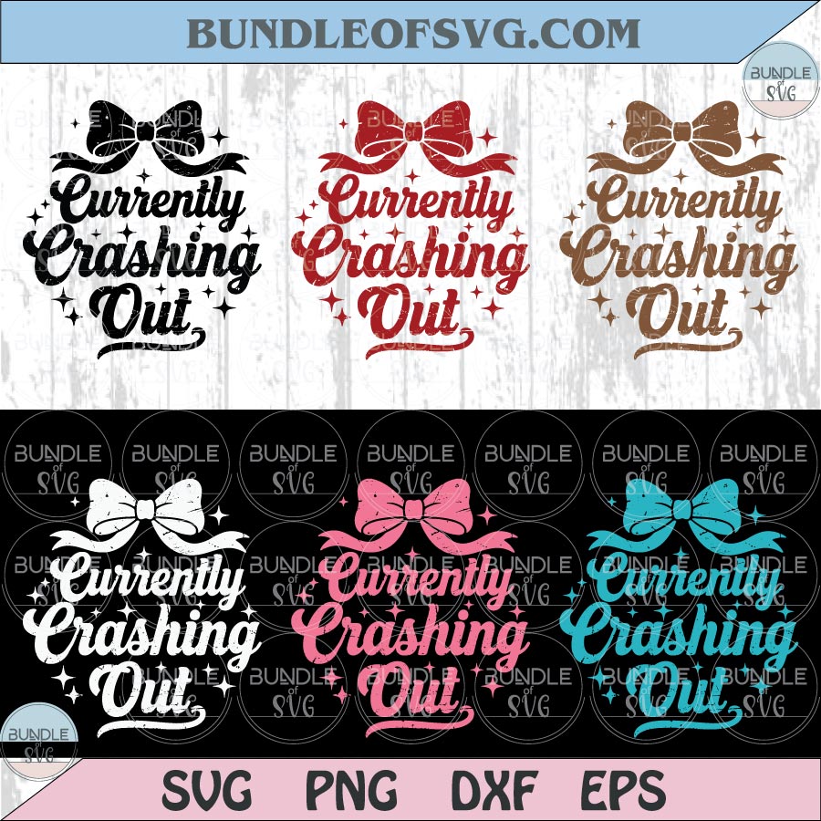 Curently Crashing Out Png Sarcastic Quote Png Girly Preppy Bow