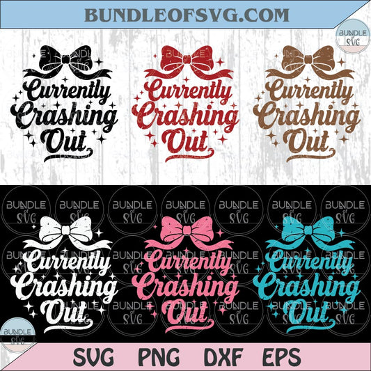 Curently Crashing Out Png Sarcastic Quote Png Girly Preppy Bow
